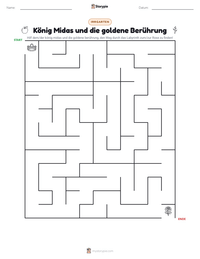 König Midas und die goldene Berührung druckbare Arbeitsblatt Vorschau