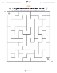 King Midas and the Golden Touch printable worksheet preview