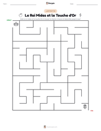 Aperçu de la feuille de travail imprimable Le Roi Midas et la Touche d'Or