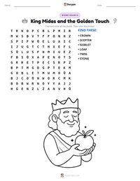King Midas and the Golden Touch printable worksheet preview
