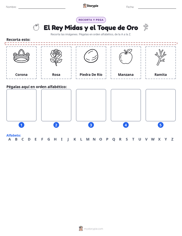 Cortar y Pegar el Alfabeto