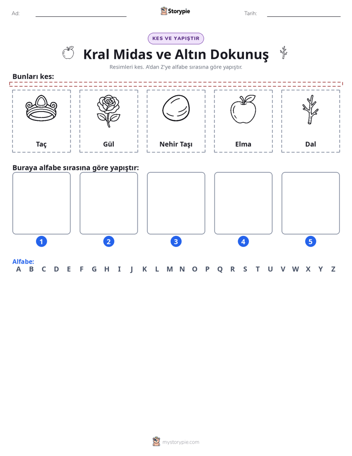 Kes & Yapıştır Alfabe