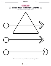 Lines, Rays, and Line Segments coloring page for kids