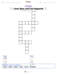 Lines, Rays, and Line Segments printable worksheet preview