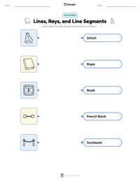 Lines, Rays, and Line Segments printable worksheet for kids