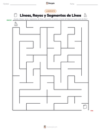 Vista previa de la hoja de trabajo imprimible de Líneas, Rayos y Segmentos de Línea