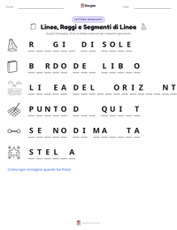 Anteprima della scheda stampabile di Linee, Raggi e Segmenti di Linea
