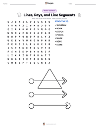 Lines, Rays, and Line Segments printable worksheet preview