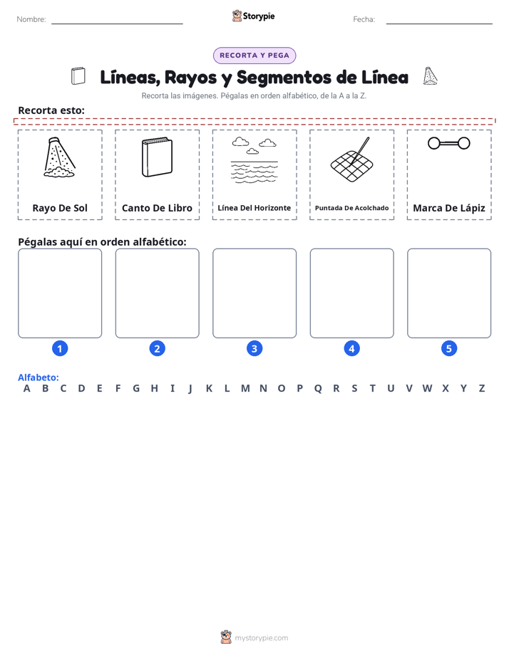 Cortar y Pegar el Alfabeto