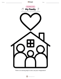 My Family coloring page for kids