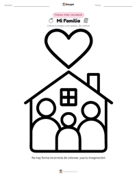 Página para colorear de Mi Familia para niños