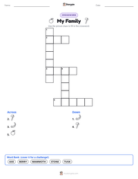 My Family printable worksheet preview