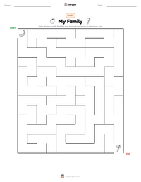My Family printable worksheet preview
