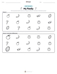 My Family printable worksheet preview