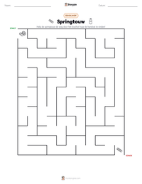 Springtouw afdrukbare werkblad voorbeeld