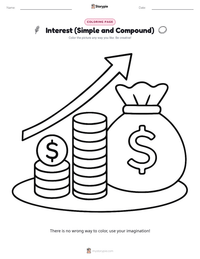 Interest (Simple and Compound) coloring page for kids