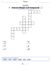 Interest (Simple and Compound) printable worksheet preview