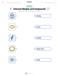 Interest (Simple and Compound) printable worksheet for kids