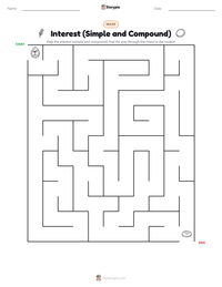 Interest (Simple and Compound) printable worksheet preview