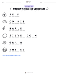 Interest (Simple and Compound) printable worksheet preview