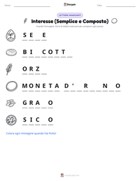 Anteprima della scheda stampabile di Interesse (Semplice e Composto)