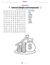Interest (Simple and Compound) printable worksheet preview