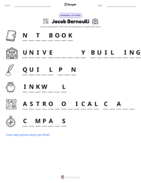 Jacob Bernoulli printable worksheet preview