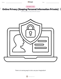 Online Privacy (Keeping Personal Information Private) coloring page for kids