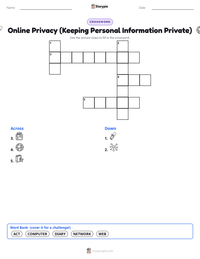 Online Privacy (Keeping Personal Information Private) printable worksheet preview