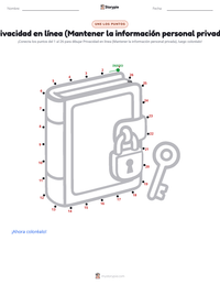 Vista previa de la hoja de trabajo imprimible de Privacidad en línea (Mantener la información personal privada)