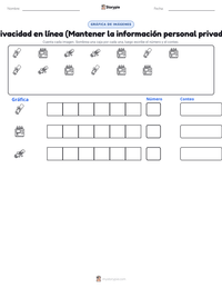 Vista previa de la hoja de trabajo imprimible de Privacidad en línea (Mantener la información personal privada)