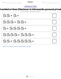 Vista previa de la hoja de trabajo imprimible de Privacidad en línea (Mantener la información personal privada)