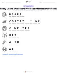 Anteprima della scheda stampabile di Privacy Online (Mantenere Private le Informazioni Personali)