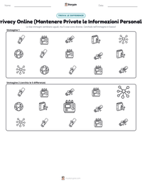 Anteprima della scheda stampabile di Privacy Online (Mantenere Private le Informazioni Personali)
