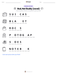 Bud, Not Buddy (novel) printable worksheet preview