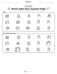 Benim Adım Bud, Soyadım Değil yazdırılabilir çalışma sayfası önizlemesi
