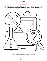 Misinformation (How to Spot Fake News) coloring page for kids