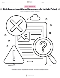 Pagina da colorare di Disinformazione (Come Riconoscere le Notizie False) per bambini