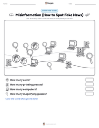 Misinformation (How to Spot Fake News) printable worksheet preview