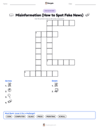 Misinformation (How to Spot Fake News) printable worksheet preview