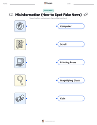 Misinformation (How to Spot Fake News) printable worksheet for kids