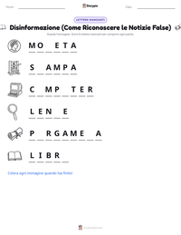 Anteprima della scheda stampabile di Disinformazione (Come Riconoscere le Notizie False)