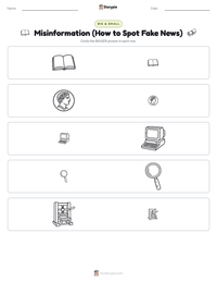 Misinformation (How to Spot Fake News) printable worksheet preview