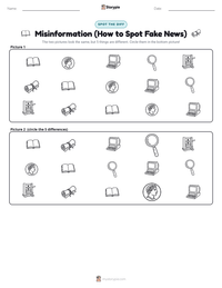 Misinformation (How to Spot Fake News) printable worksheet preview