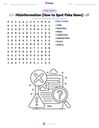 Misinformation (How to Spot Fake News) printable worksheet preview