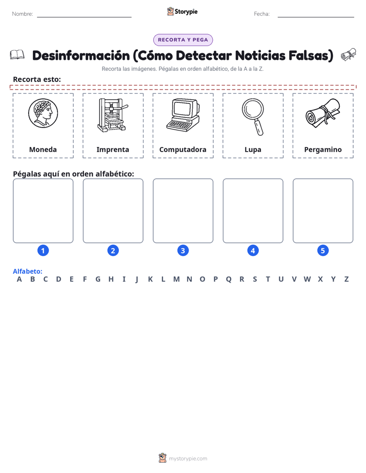 Cortar y Pegar el Alfabeto