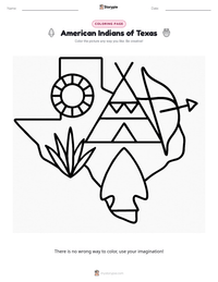 American Indians of Texas coloring page for kids