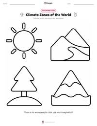 Climate Zones of the World coloring page for kids
