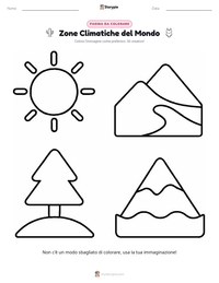 Pagina da colorare di Zone Climatiche del Mondo per bambini