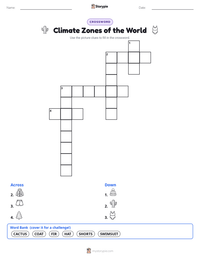 Climate Zones of the World printable worksheet preview